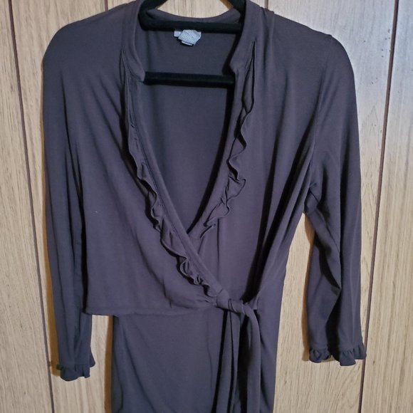 ANN TALOR WOMEN'S RAYON STRETCH TOP BROWN SIZE M - Picture 1 of 3